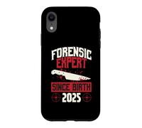 Custodia per iPhone XR Esperto forense dalla nascita 2025 Compleanno a tema True Crime