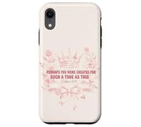 Custodia per iPhone XR Ester 4 14 Versi cristiani Corona floreale Regina Fede