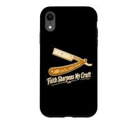 Custodia per iPhone XR Faith Sharpens My Craft - Rasoio a mano libera