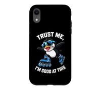 Custodia per iPhone XR Fantastico pinguino di pattinaggio in linea, credo di essere bravo in questo