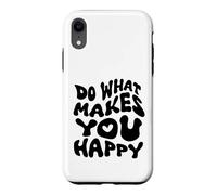 Custodia per iPhone XR Fare Cosa Ti Rende Felice Retro Ondulato Font