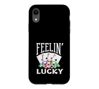 Custodia per iPhone XR Feelin Lucky Casino che gioca le carte da poker Vegas Chips