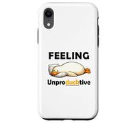 Custodia per iPhone XR Feeling Unproductive Funny Lazy Duck Meme Morning Coworker