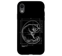 Custodia per iPhone XR Fibonacci Spiral Cat Blueprint Geometria sacra insegnante di matematica