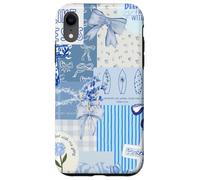 Custodia per iPhone XR Fiocco blu Love Like Jesus carino floreale estivo patchwork