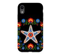 Custodia per iPhone XR Floreale Stella Marina Folk Art Motivi Fiori