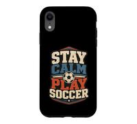 Custodia per iPhone XR Football Collection Stay Calm and Play Soccer