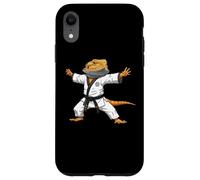 Custodia per iPhone XR Funny Bearded dragons doing Karate Samurai Ninja lizard