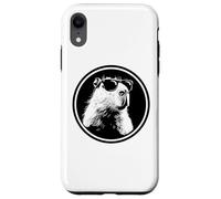Custodia per iPhone XR Funny Black Logo Sunglasses Lover Chill Capybara Vibes