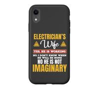 Custodia per iPhone XR Funny Electricians Wife Yes He's Working