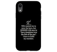 Custodia per iPhone XR Funny Genesis 1 28 Fishing Faith Ironic Citazione