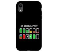 Custodia per iPhone XR Funny Introvert Humor Energy Level Graphic Anti Social Fun