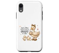 Custodia per iPhone XR Funny Mom Just a Mom Trying to Keep Her Ducks Humor
