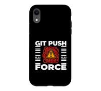 Custodia per iPhone XR Funny Programmer Coding Git Push Force Warning