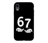 Custodia per iPhone XR Funny Six Seven 6 7 Meme Gen Alpha Slang 6 7 Hands