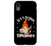 Custodia per iPhone XR Funny Whiskey Dad Gnome Men Quote Its 5 O Clock Somewhere