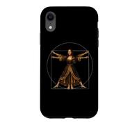 Custodia per iPhone XR Fusione di Leonardo da Vinci: Gioconda e l'uomo vitruviano