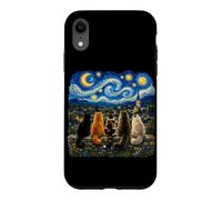 Custodia per iPhone XR Gatti Van Gogh Art Notte stellata Amante Gatto Mamma Parodia