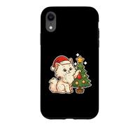 Custodia per iPhone XR Gatto Bianco Decora Albero