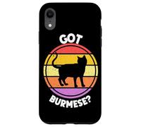 Custodia per iPhone XR Gatto birmano retrò tramonto vintage anni '80 design estetico
