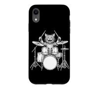 Custodia per iPhone XR Gatto che suona la batteria batterista bacchette rock and roll