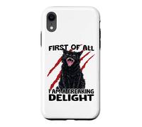 Custodia per iPhone XR Gatto goblin gatto nero sarcasmo zoomies gatto caos