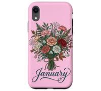 Custodia per iPhone XR Gennaio Nascita Fiore Garofano Bucaneve Compleanno Floreale