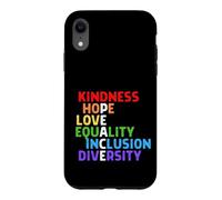 Custodia per iPhone XR Gentilezza Pace Uguaglianza Inclusione Diversità Diritti Umani