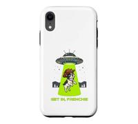Custodia per iPhone XR Get In Frenchie UFO Alien Abduction Cowboy Cappello Cane
