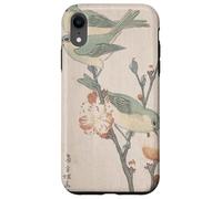 Custodia per iPhone XR Giapponese Art Birds Occhi bianchi su un ramo di pesco