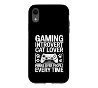 Custodia per iPhone XR Gioco introverso amante dei gatti fa le fusa sulle persone ogni volta