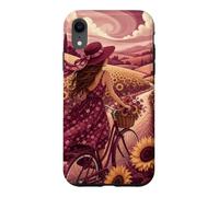 Custodia per iPhone XR Giro in bicicletta oltre i campi di girasole