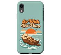 Custodia per iPhone XR Go With The Flow Sea Otter Retro Animal