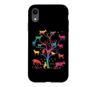 Custodia per iPhone XR goat tree colorful goat mom goat dad goat girl