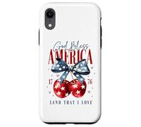 Custodia per iPhone XR God Bless America 1776 Terra che amo Backprint