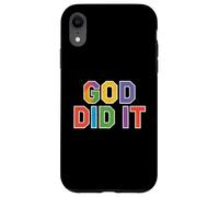 Custodia per iPhone XR God Did It Tee, Cristiano Successo Fede Lode Vangelo