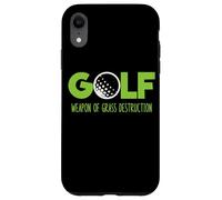 Custodia per iPhone XR Golf divertente erba distruzione con pallina da golf grafica