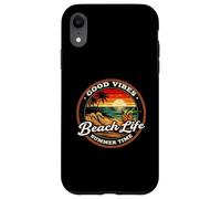 Custodia per iPhone XR Good Vibes Beach Life Summer Time Retro Tramonto tropicale