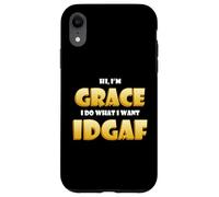 Custodia per iPhone XR Grace Joke IDGAF Meme Funny Halloween Costume For Gracie