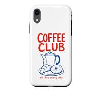 Custodia per iPhone XR Grafica del costume da brunch per ragazza Coffee Club Café Espresso