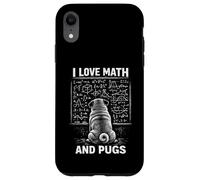 Custodia per iPhone XR Grafica matematica divertente per cani I Love Math And Pugs