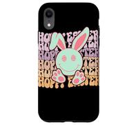 Custodia per iPhone XR Grafica pasquale retrò con coniglietto color pastello