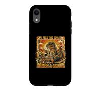 Custodia per iPhone XR Groovy T Rex nutrire l'anima ramen e scanalatura