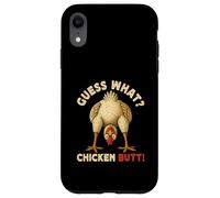 Custodia per iPhone XR Guess What Chicken Butt Meme Funny Chicken Farmer