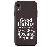 Custodia per iPhone XR Habits for 20s 30s 40s and Beyond Life Journey Funny Vintage