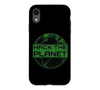 Custodia per iPhone XR Hack the Planet T-Shirt - Design verde per computer hacker