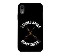 Custodia per iPhone XR Hairstylist Stained Hands Sharp Shears Cosmetologist