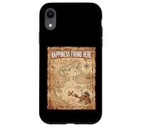 Custodia per iPhone XR Happiness Found Here Vintage Pirate Map Crab