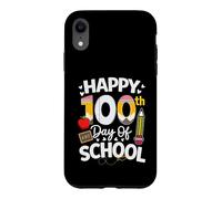 Custodia per iPhone XR Happy 100th Day of School teachers boys Kids Retro 100th day