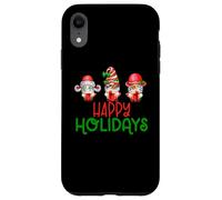 Custodia per iPhone XR Happy Holidays - Gnomo di Natale al caffè con pan di zenzero rosso